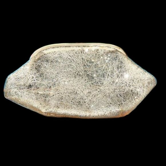 Vintage 50's 60's Plastic Confetti Evening clear Clutch - Picture 1 of 6